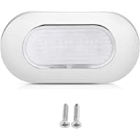Akozon Luz de cortesía para barco 12V LED blanco Marine Boat Yacht Acero inoxidable Lámpara de cortesía oblonga Uso de…